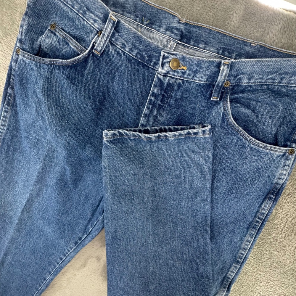 Wrangler Regular Fit Jeans Mens 38x32 Blue Excellent Straight Leg 100% Cotton